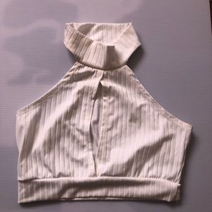 White top w/ slit in front